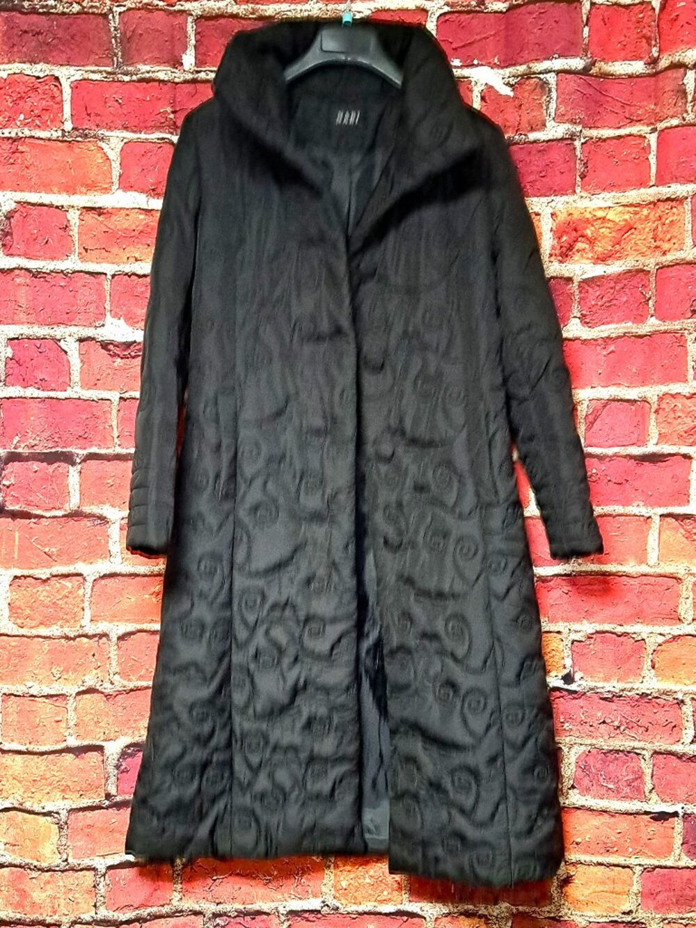 BLACK EMBROIDERED NABI LONG PUFFY WINTER COAT SMALL MED